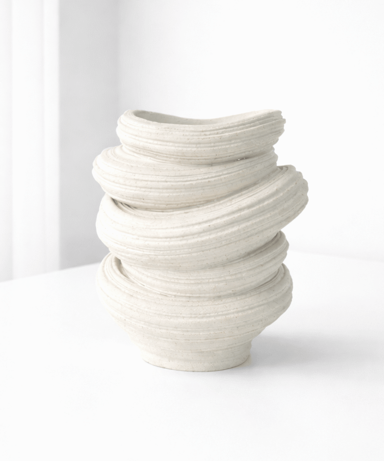 Elegant spiral ceramic vase