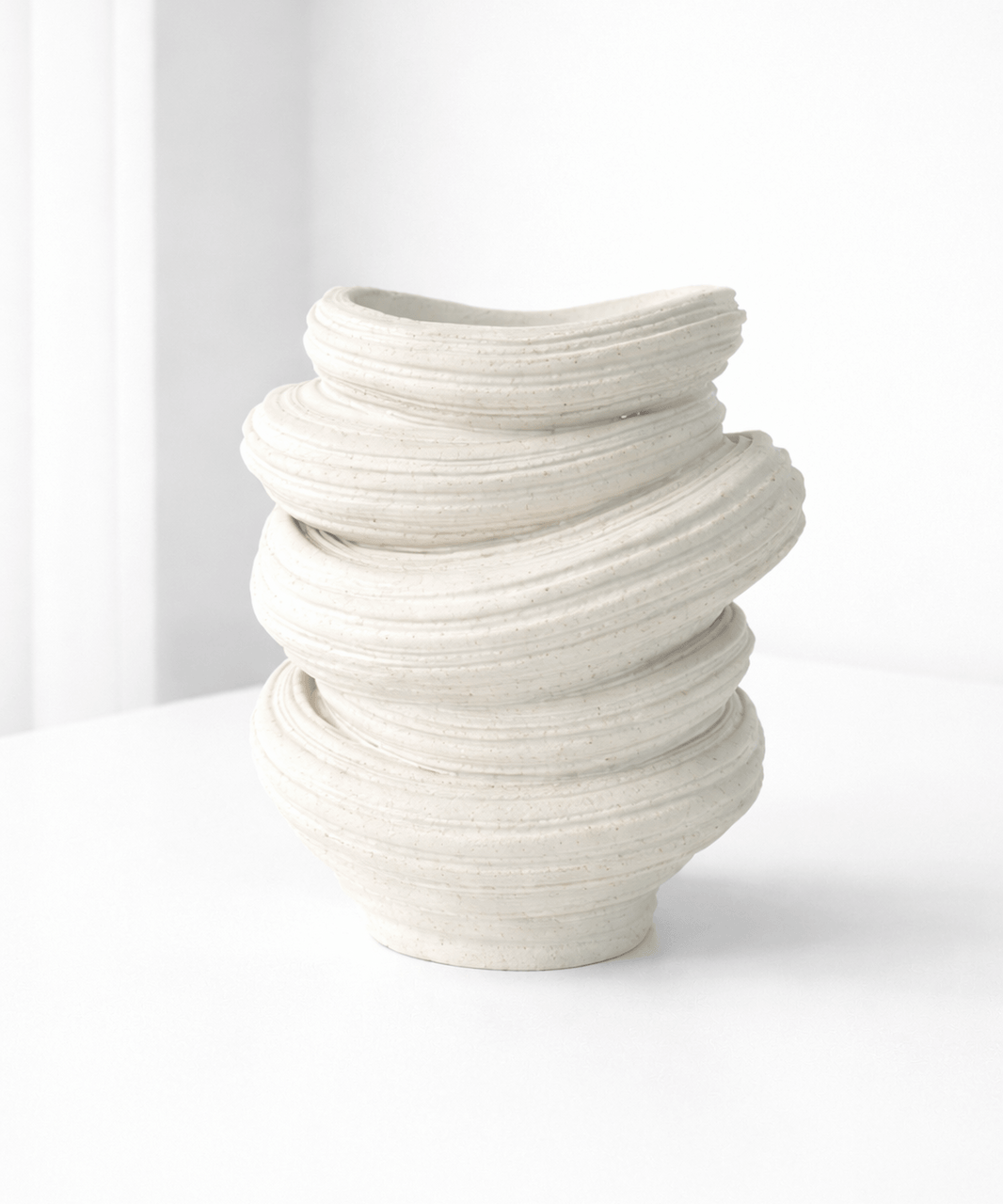 Elegant spiral ceramic vase